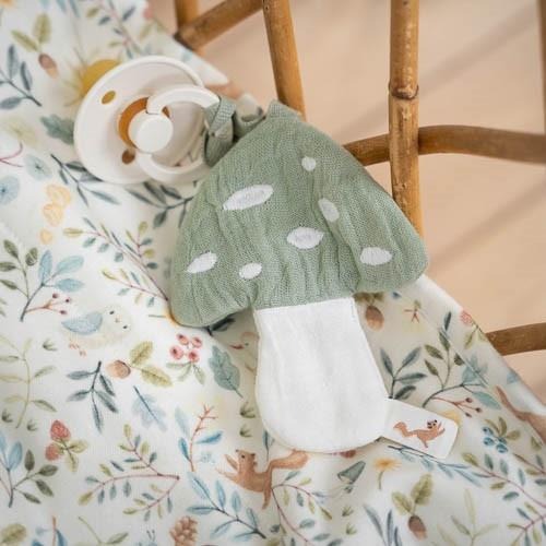 Paninho prende-chupeta cogumelo