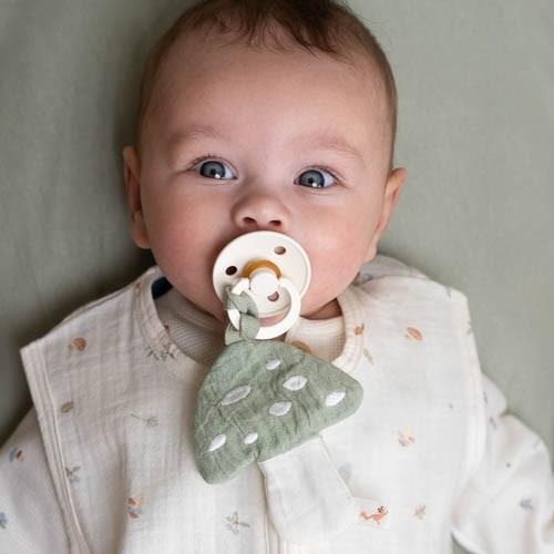 Paninho prende-chupeta cogumelo