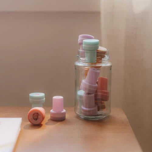 16 Carimbos autotintados - fairy garden