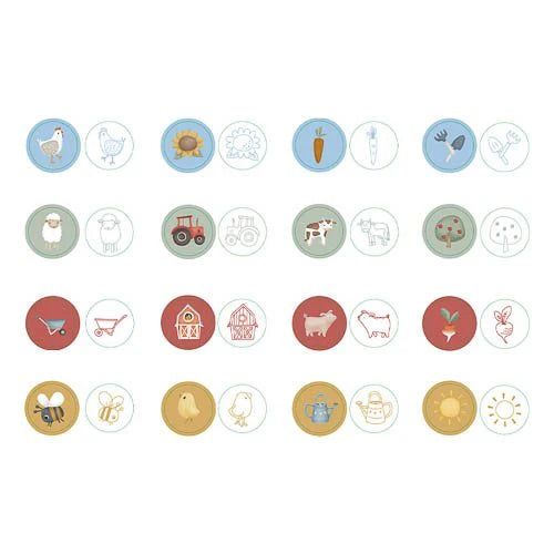 16 Carimbos autotintados - little farm