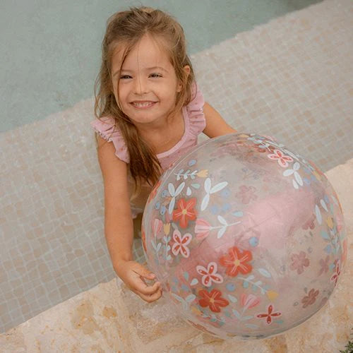 Bola de praia 3D pink flowers 35 cm