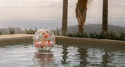 Bola de praia 3D pink flowers 35 cm