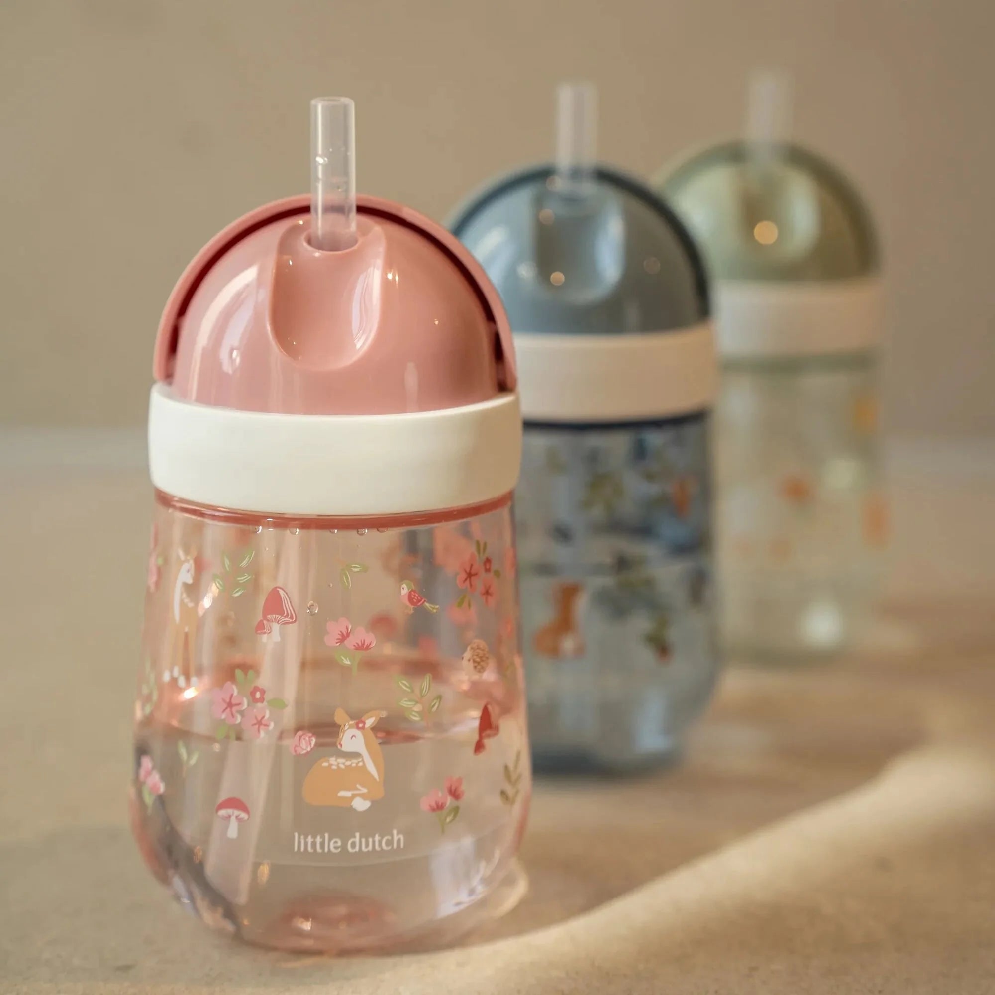 Copo com palhinha 300 ml Fairy Garden