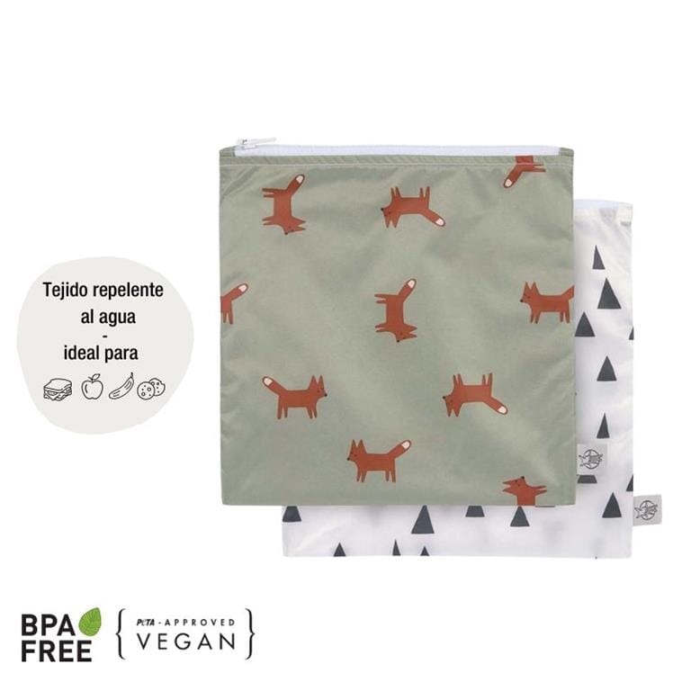 2 bolsas para alimentos fox | triangles meal Lassig