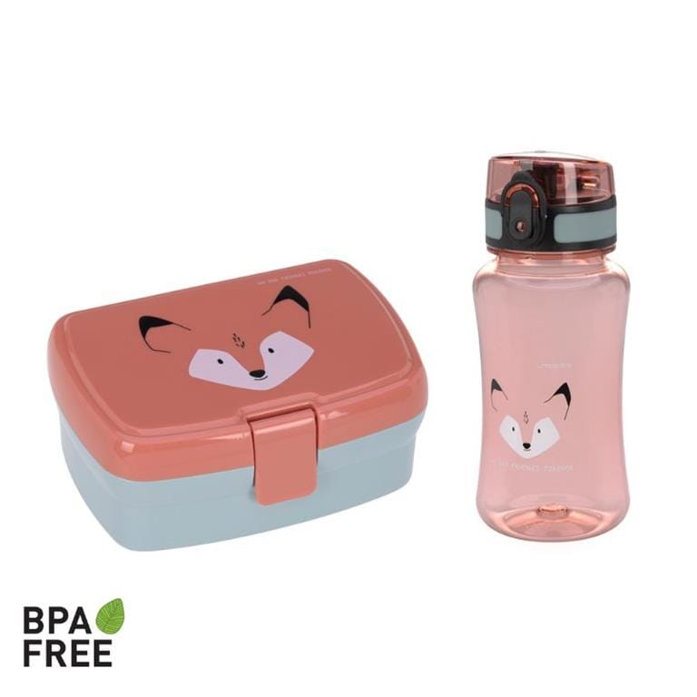 Lancheira + garrafa fox dinnerware Lassig