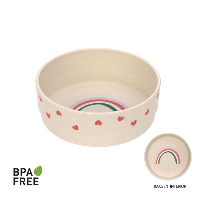 Taça anti-derrapante arco-íris corações