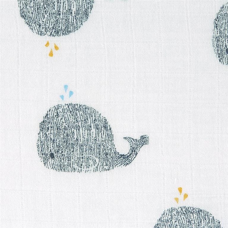 2 musselinas bambu water whale 120 cm Muslin Lassig