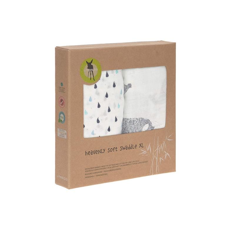 2 musselinas bambu water whale 120 cm Muslin Lassig