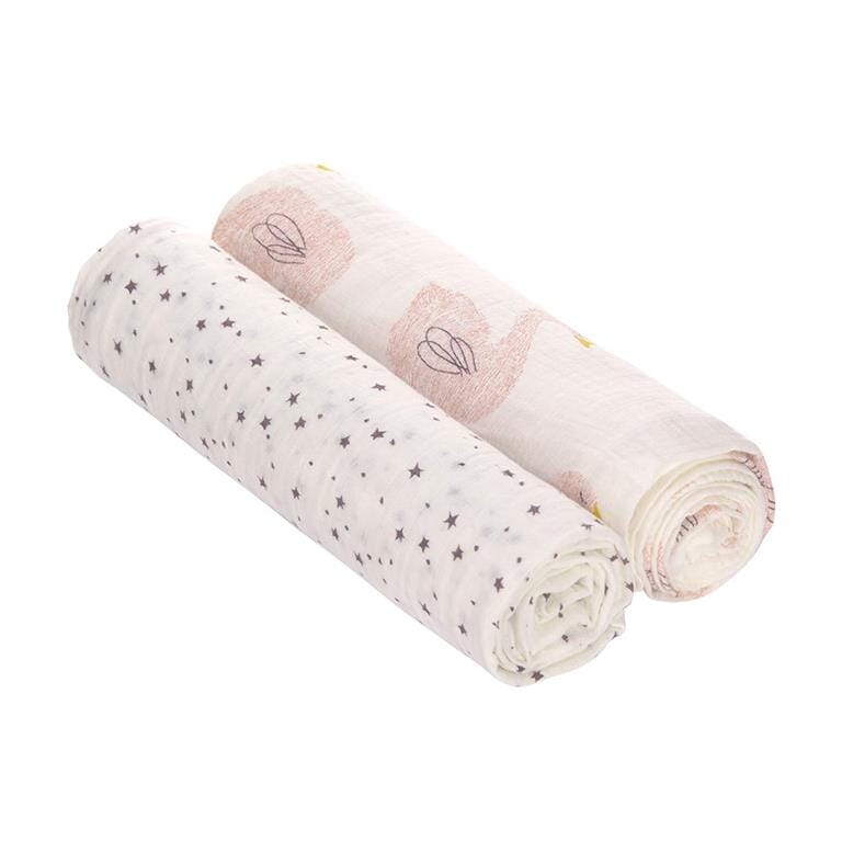 2 musselinas bambu water swan 120 cm Muslin Lassig