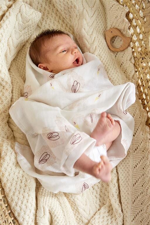 2 musselinas bambu water swan 120 cm Muslin Lassig