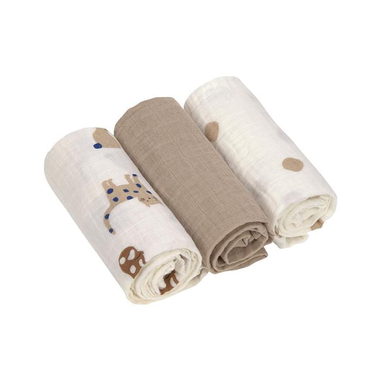 3 musselinas royal blue 60 x 60 cm Muslin Meyco