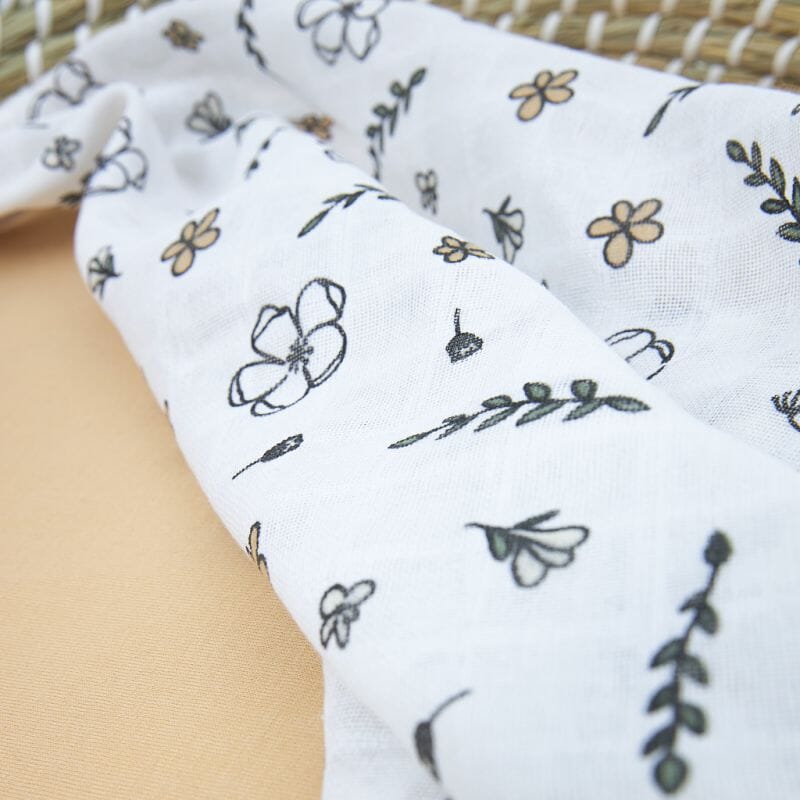 Conjunto 9 musselinas | luvas de banho algodão orgânico floral Muslin Meyco