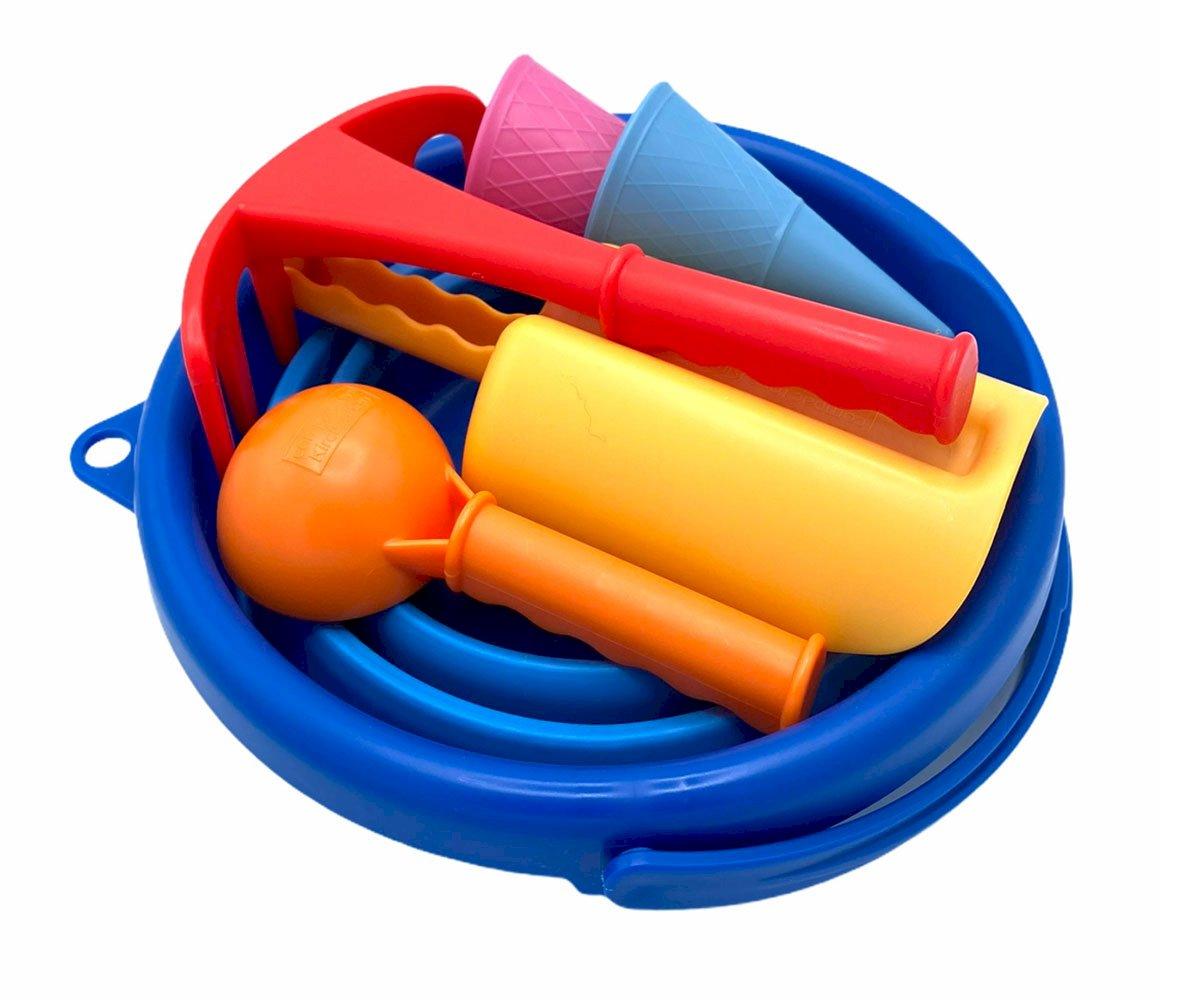 Conjunto COMPACTO brinquedos praia 7 em 1 azul