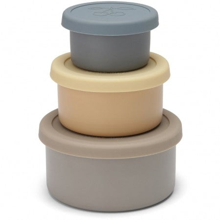 3 caixas para snacks aço azul