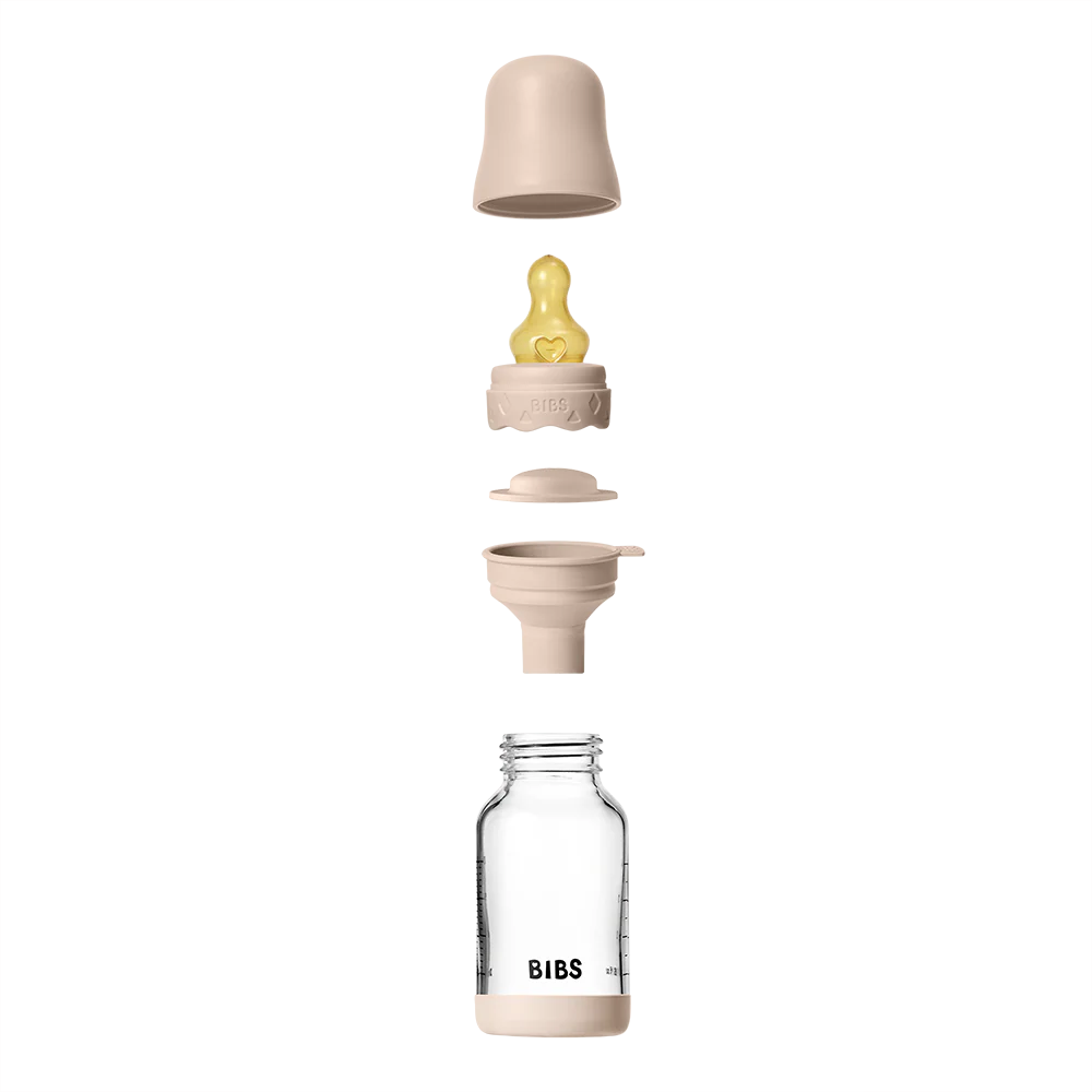 Biberão de vidro 120 ml + conjunto blush Boheme BIBS