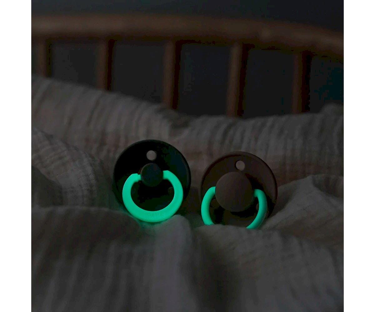 Chupetas BIBS Colour redonda NIGHT preto | preto 0-6 meses