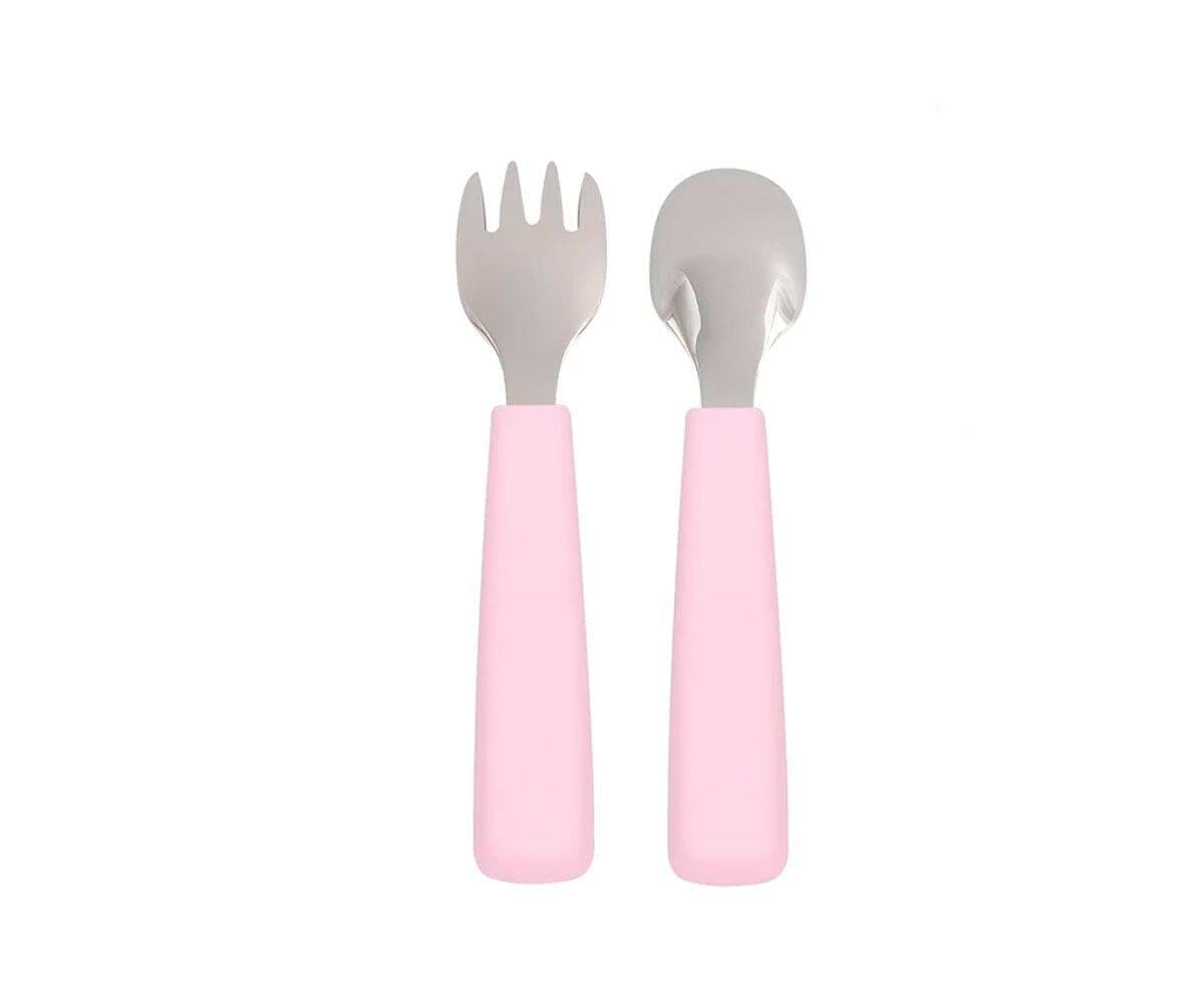 Garfo e colher Feedie powder pink meal we might be tiny