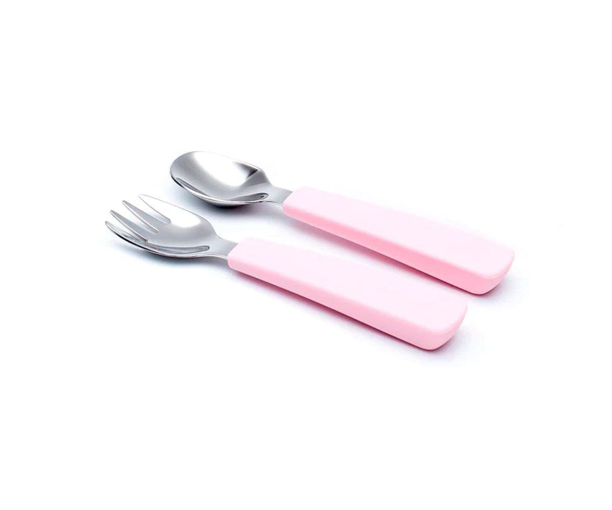 Garfo e colher Feedie powder pink meal we might be tiny