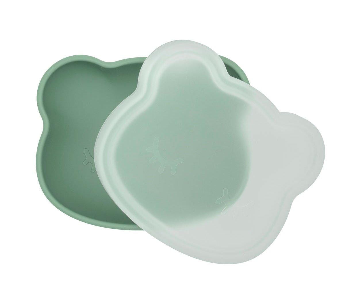 Taça com ventosa e tampa stickie - sage dinnerware we might be tiny