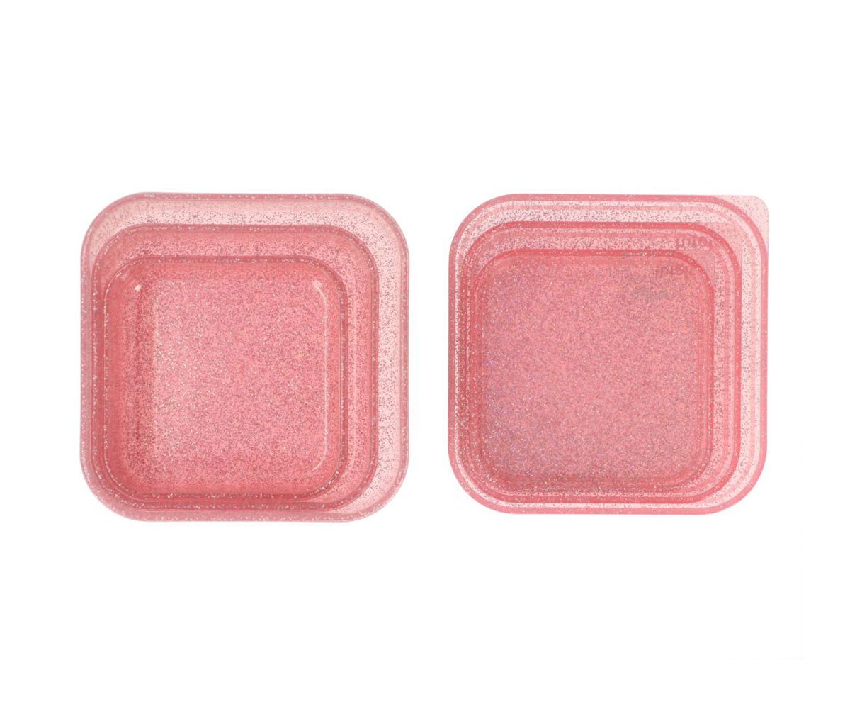 3 lancheiras rosa glitter