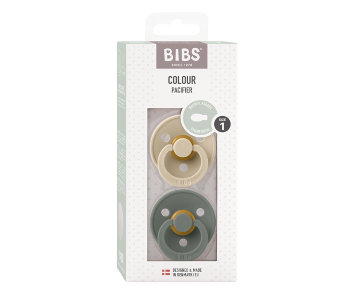 2 chupetas simétricas BIBS Colour vanilla | pine