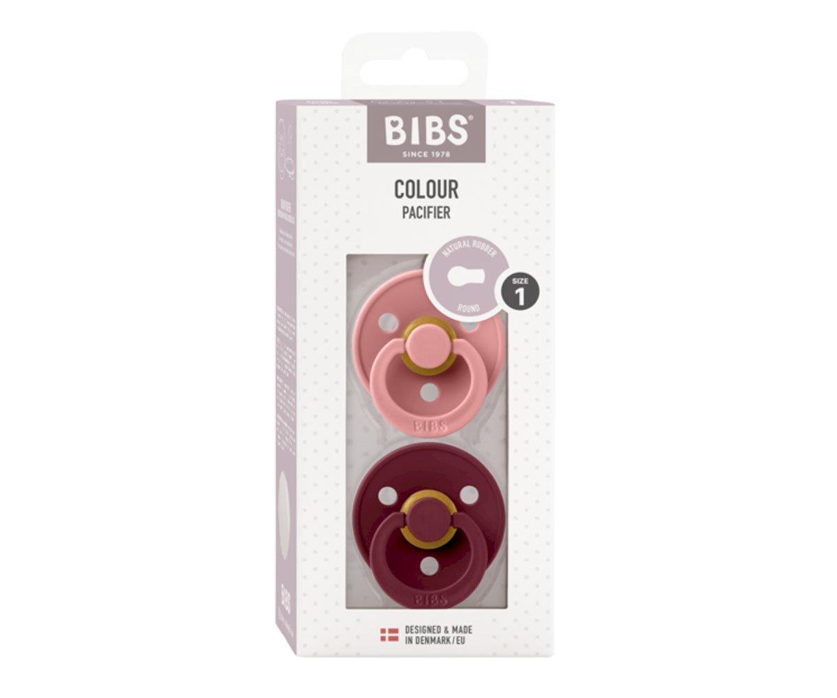 2 chupetas redondas BIBS Colour elderberry | dusty pink