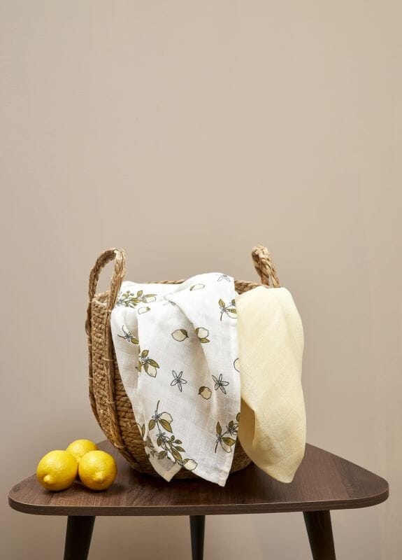 Conjunto 9 musselinas | luvas de banho limão Muslin Meyco