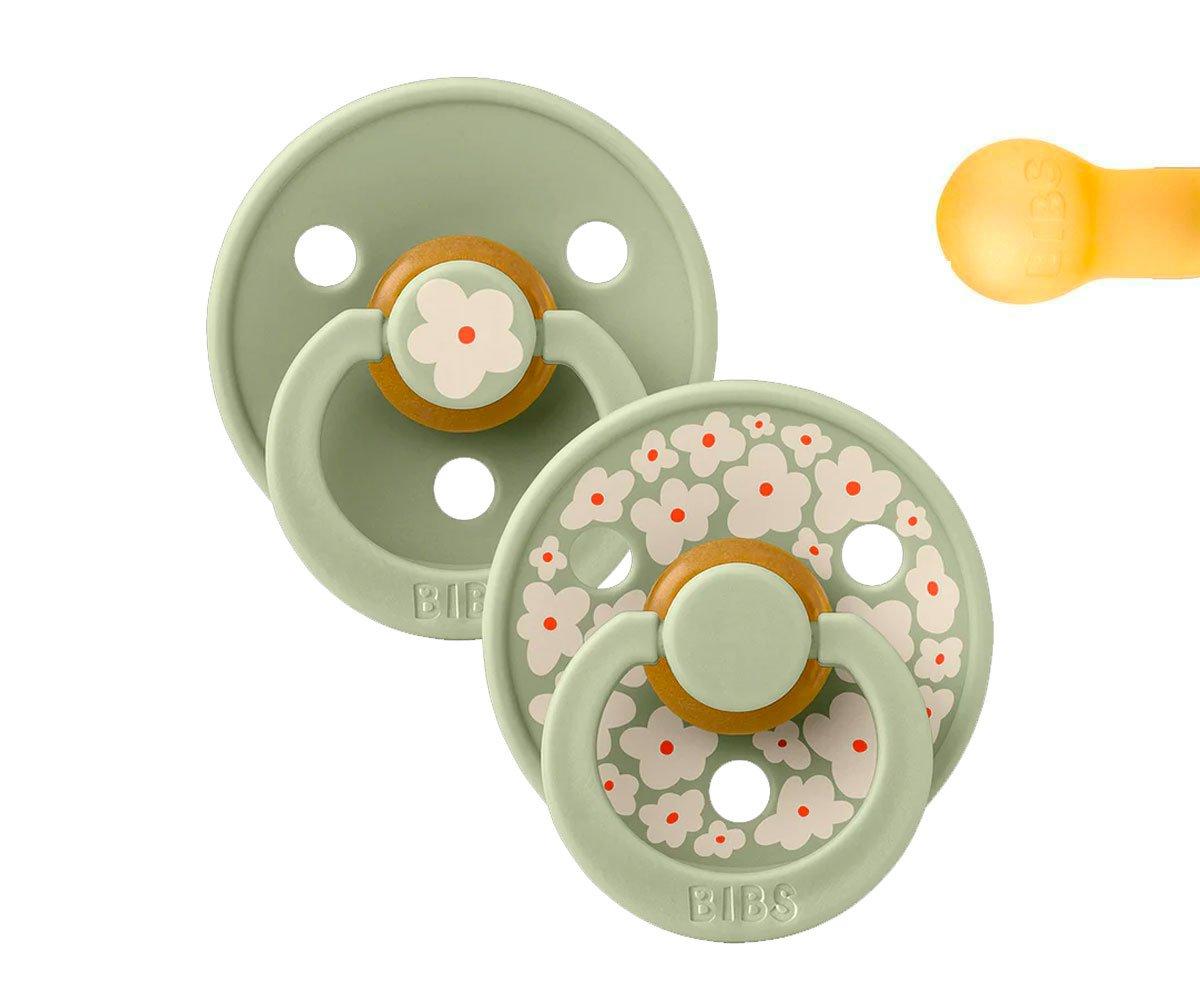2 chupetas redondas BIBS Studio Colour jasmine sage mix