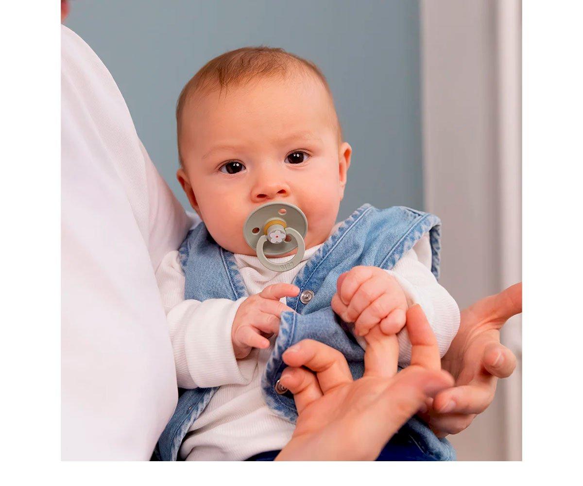 2 chupetas redondas BIBS Studio Colour jasmine sage mix