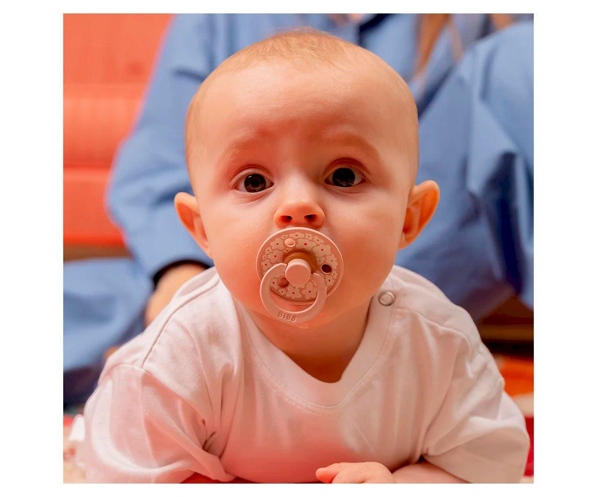 2 chupetas redondas BIBS Studio Colour jasmine blush mix