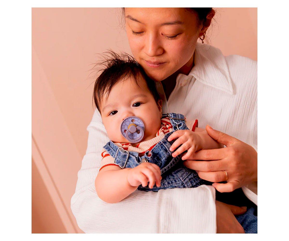 2 chupetas redondas BIBS Studio Colour jasmine fossil grey mix