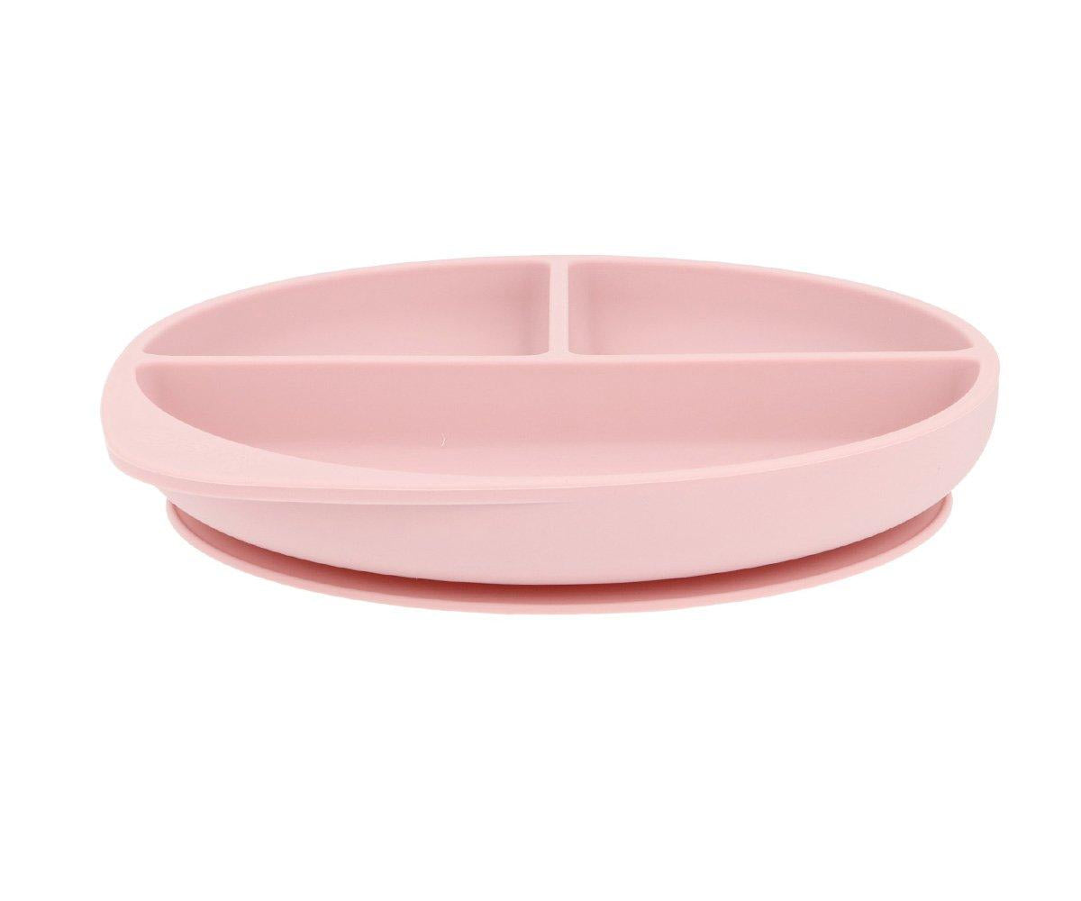 Prato com compartimentos e ventosa light pink