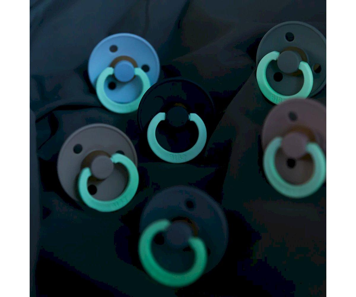 2 chupetas BIBS Colour redonda NIGHT sand | iron