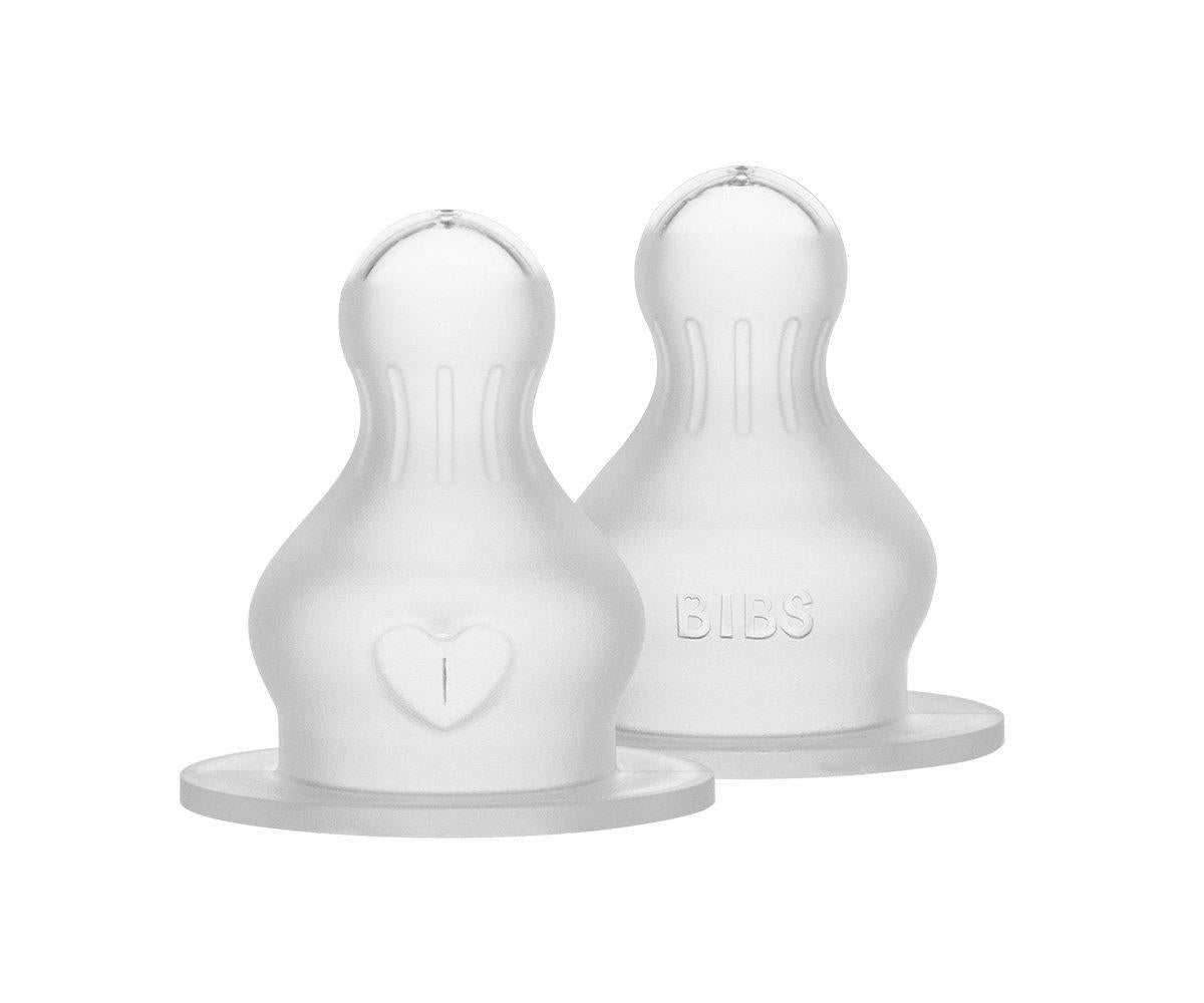2 tetinas silicone biberão BIBS fluxo médio