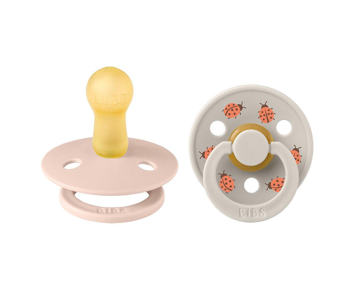 2 chupetas redondas BIBS Studio Colour ladybug blush mix