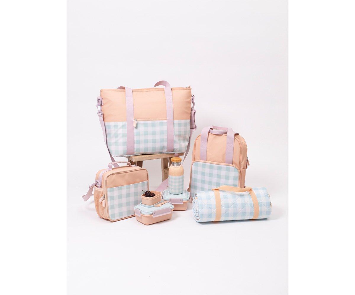 Bolsa lanches rígida stripes apricot