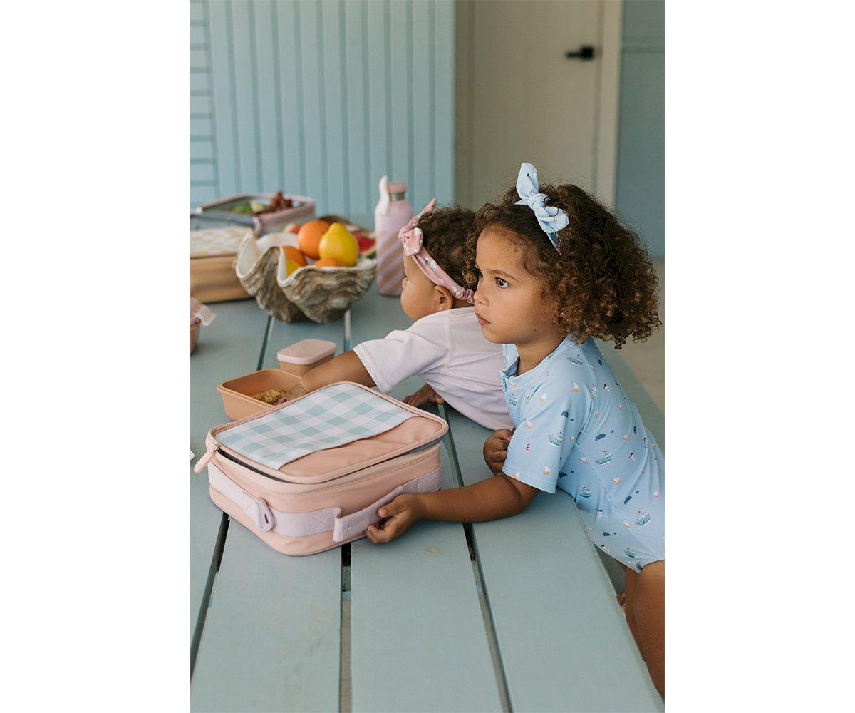 Bolsa lanches rígida stripes apricot