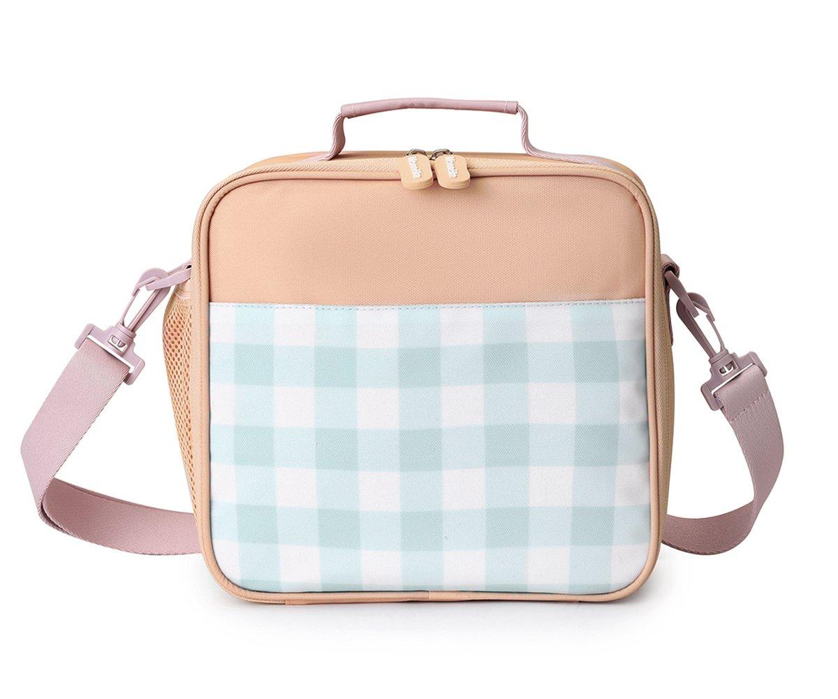 Bolsa lanches rígida stripes apricot