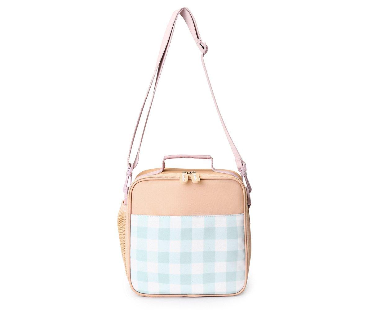 Bolsa lanches rígida stripes apricot