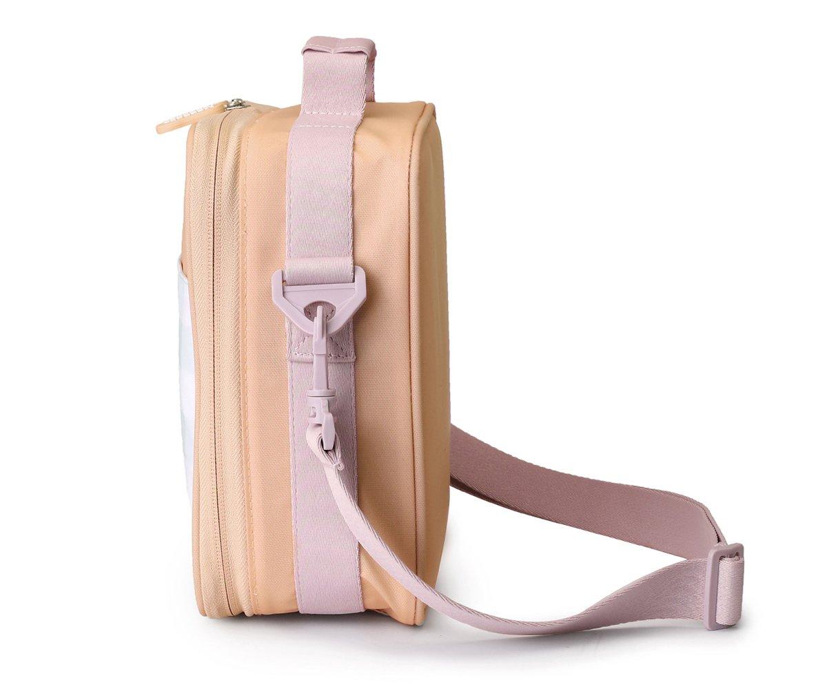 Bolsa lanches rígida stripes apricot