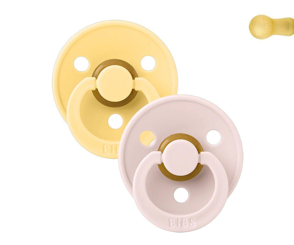 2 chupetas redondas BIBS Colour pale butter | petal