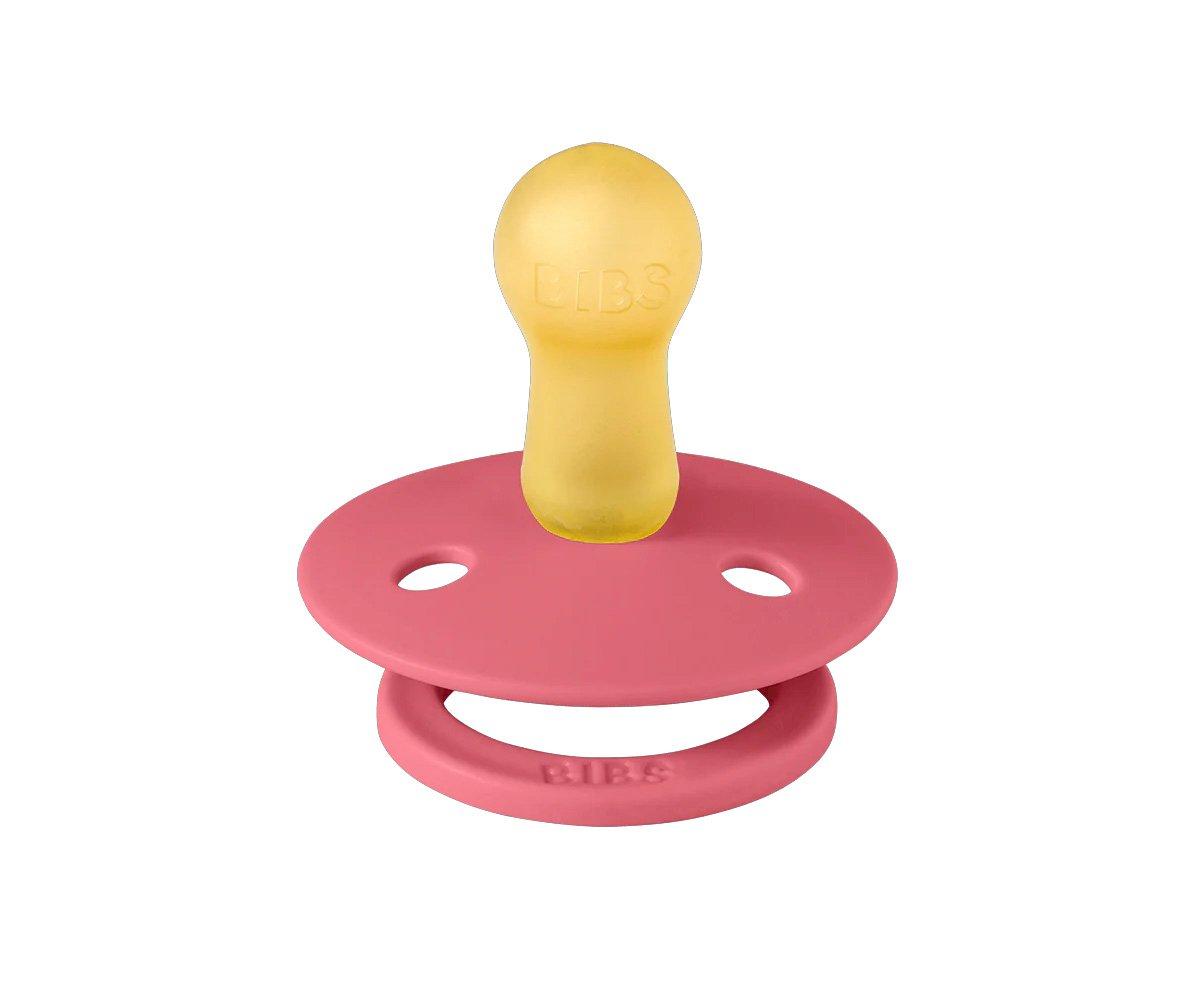 2 chupetas redondas BIBS Studio Colour block baby pink coral mix