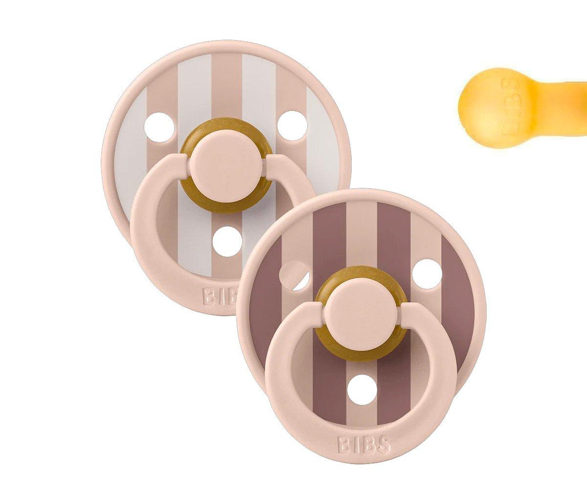 2 chupetas redondas BIBS Studio Colour block blush mix