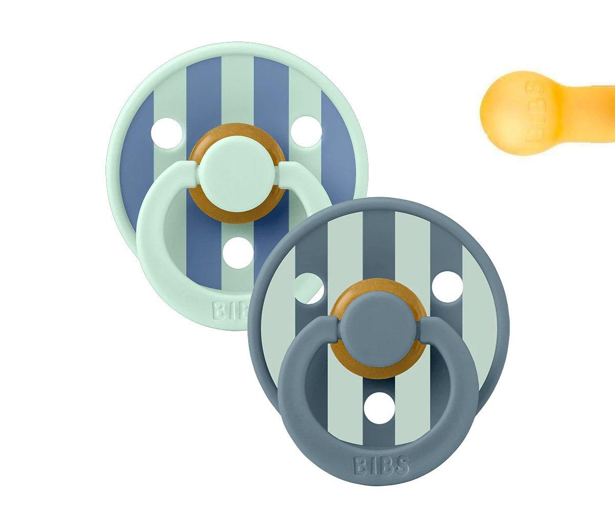 2 chupetas redondas BIBS Studio Colour block nordic mint petrol mix