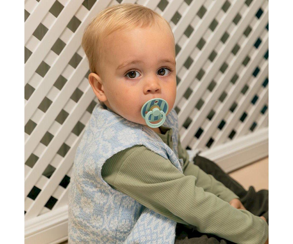 2 chupetas redondas BIBS Studio Colour block nordic mint petrol mix