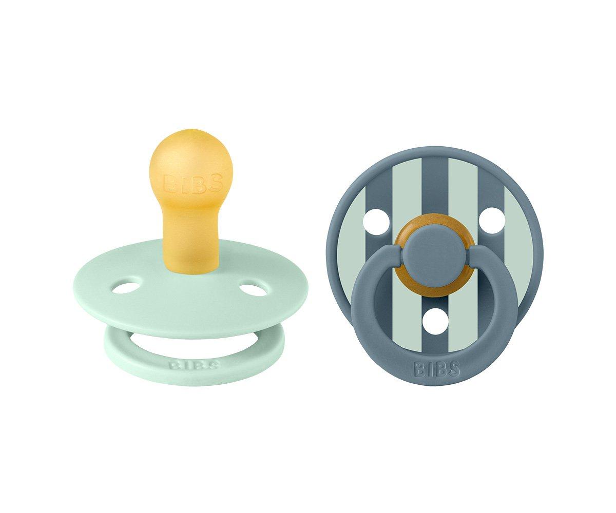2 chupetas redondas BIBS Studio Colour block nordic mint petrol mix