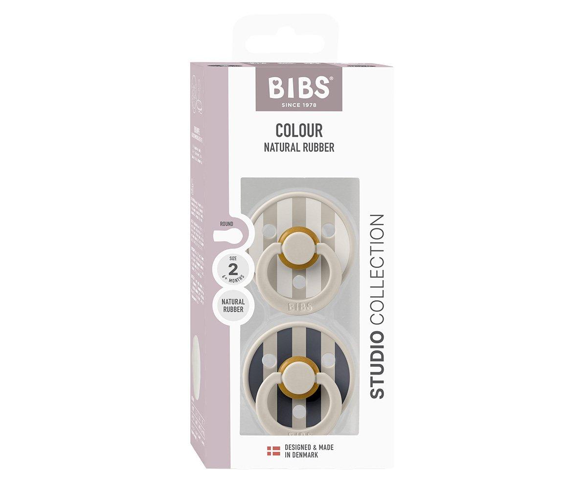 2 chupetas redondas BIBS Studio Colour sand mix