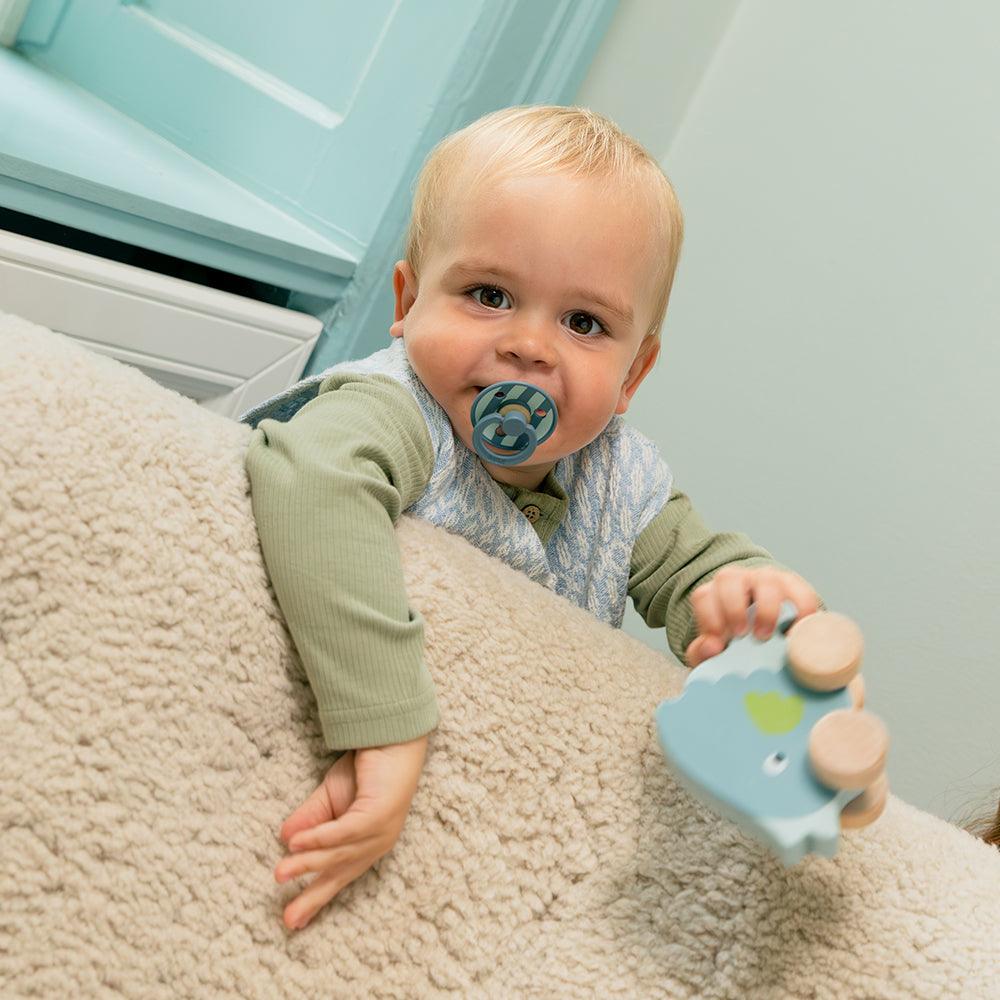 2 chupetas redondas BIBS Studio Colour block nordic mint petrol mix