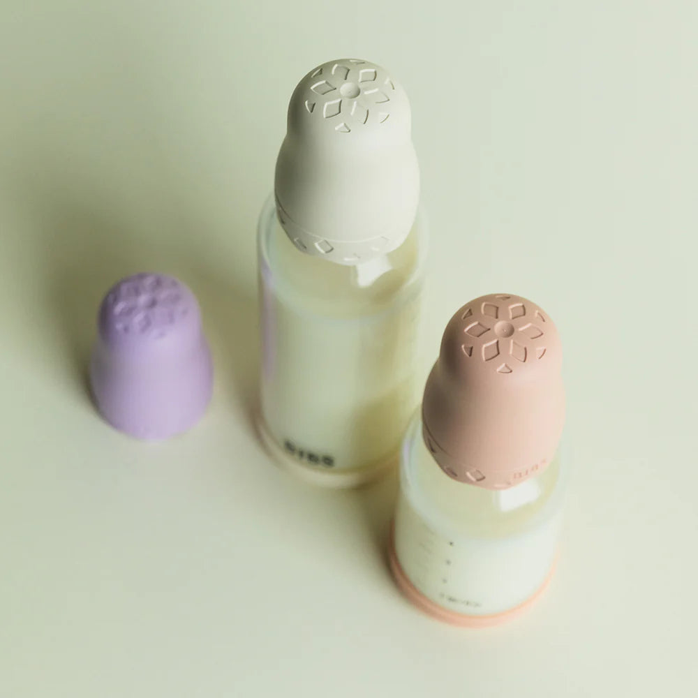 Biberão de vidro 120 ml + conjunto blush Boheme BIBS