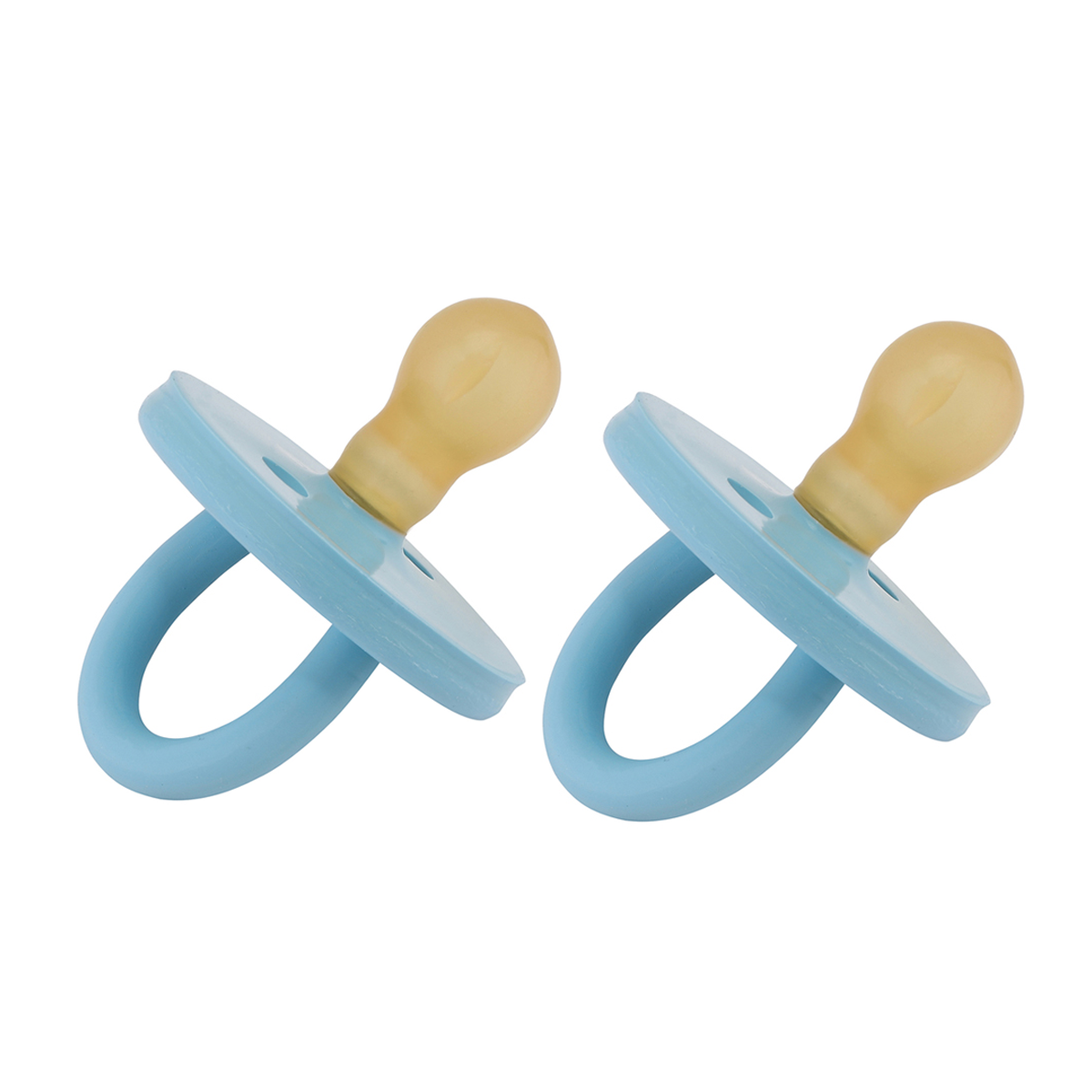 2 chupetas redondas látex sky blue 3-36 M